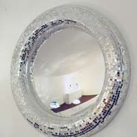 specchio magico cornice bombata mosaico di specchi diametro cm 90