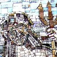 mosaico Nettuno smalti policromi