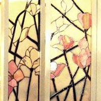 porta 4 ante Magnolia giapponese fiorita tecnica tiffany
