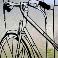Bicicletta pannello divisorio tecnica tiffany